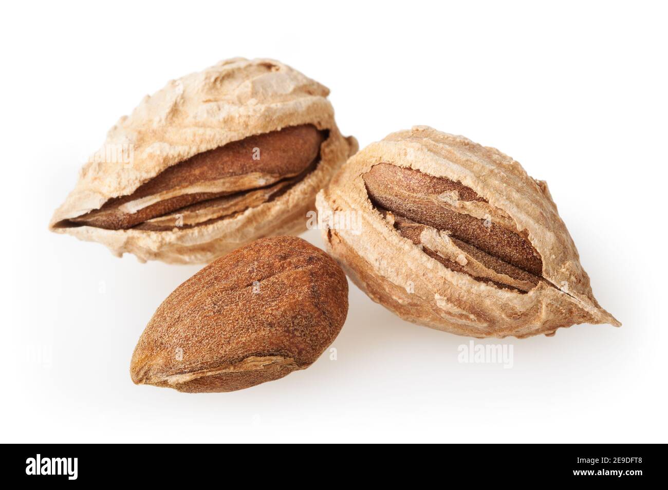 Almond nuts isolated on white background with clipping path Stock Photo