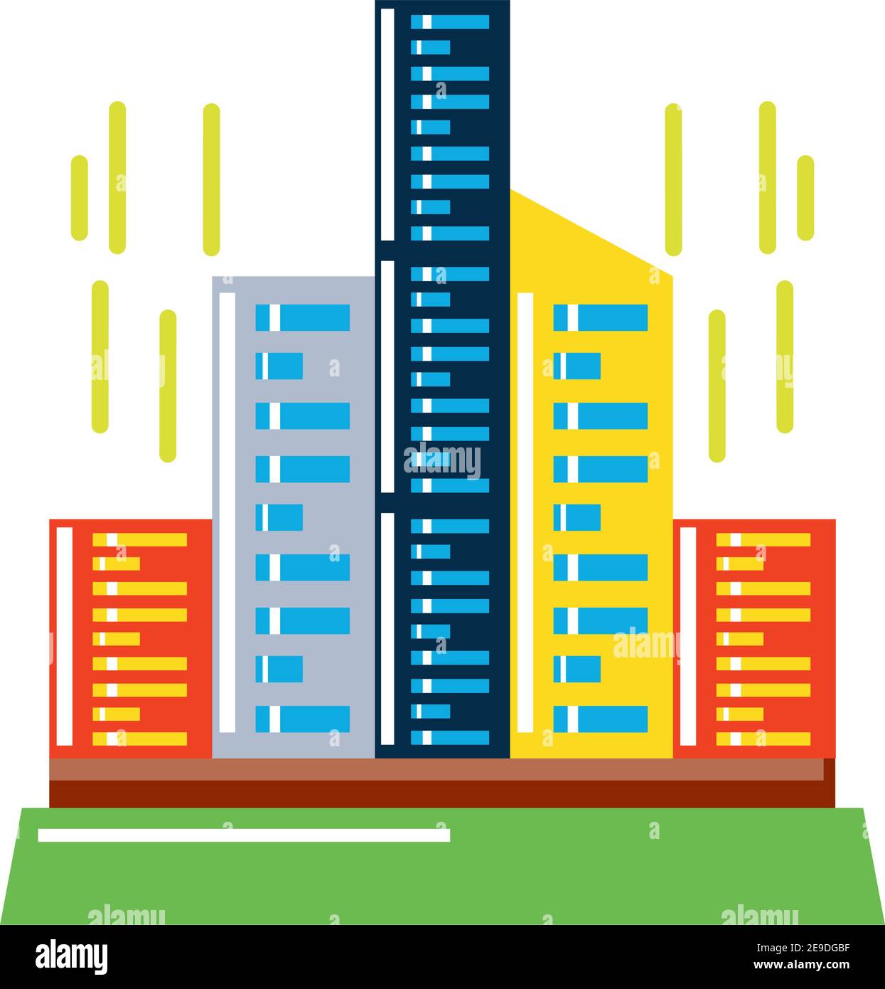 renewable energy smart city white background vector illustration Stock ...