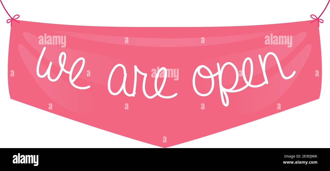 we are reopen commercial label hanging vector illustration design Stock ...