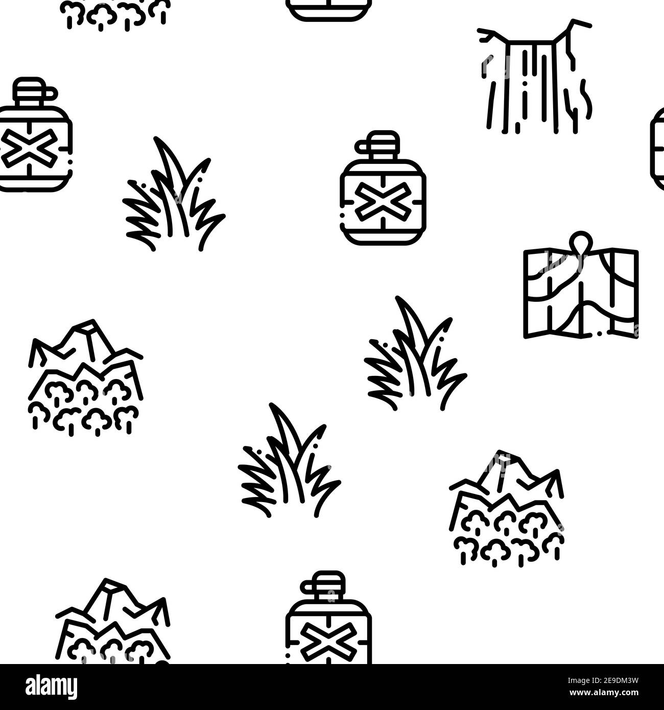Jungle Tropical Forest Seamless Pattern Vector Stock Vector