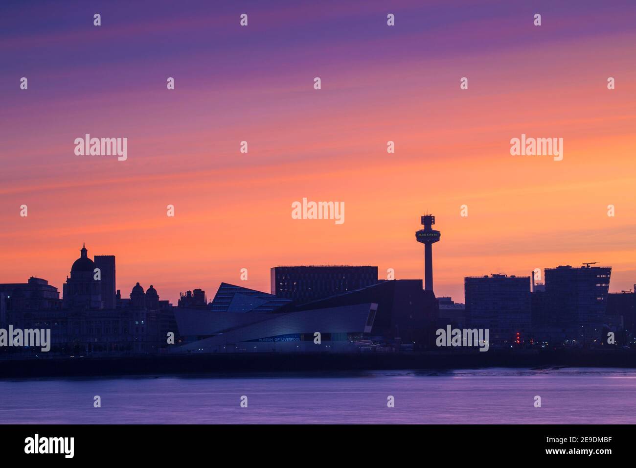 United Kingdom, England, Merseyside, Liverpool, View of Liverpool skyline Stock Photo