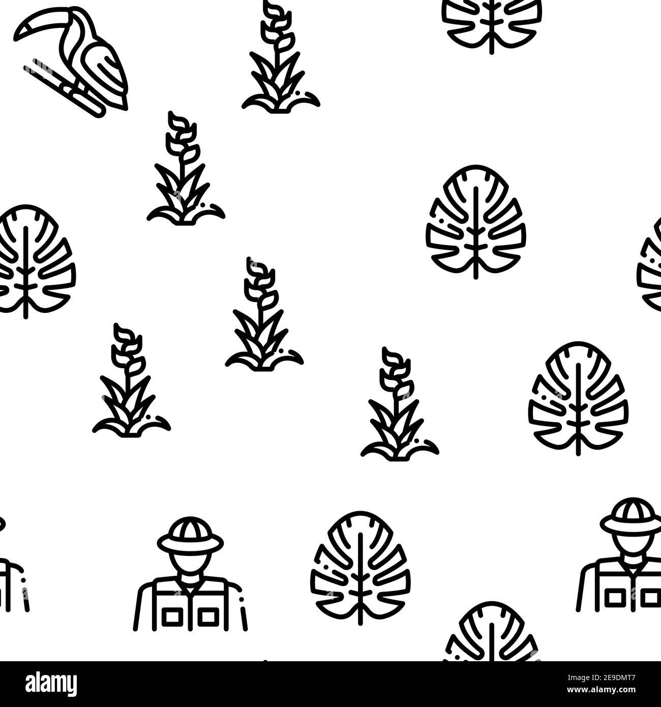 Jungle Tropical Forest Seamless Pattern Vector Stock Vector Image & Art