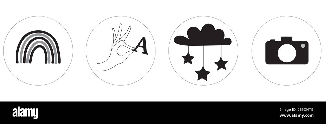 Graphic vector icons in color for web print Stock Vector
