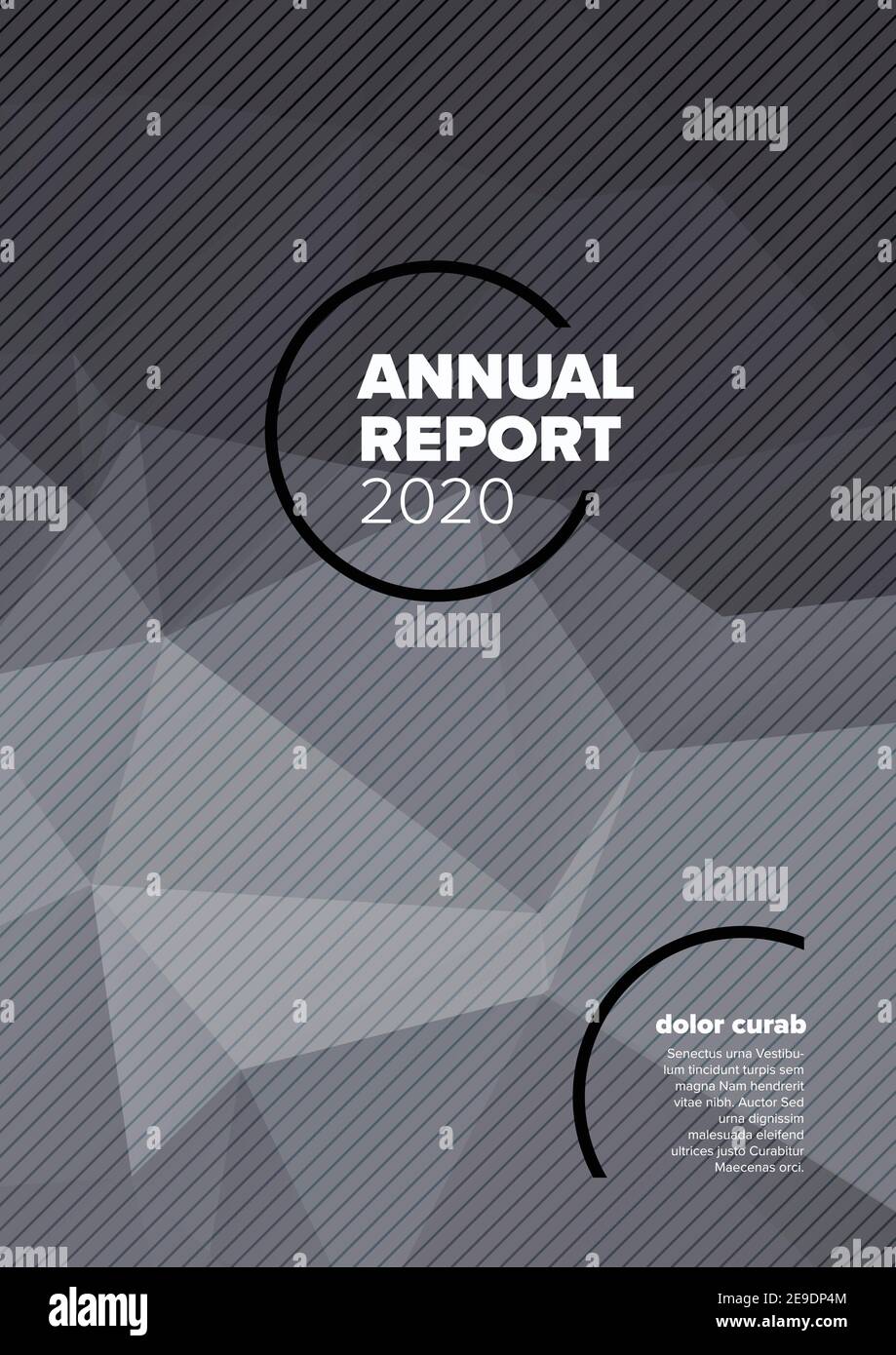 Vector abstract annual report cover template with sample text and ...