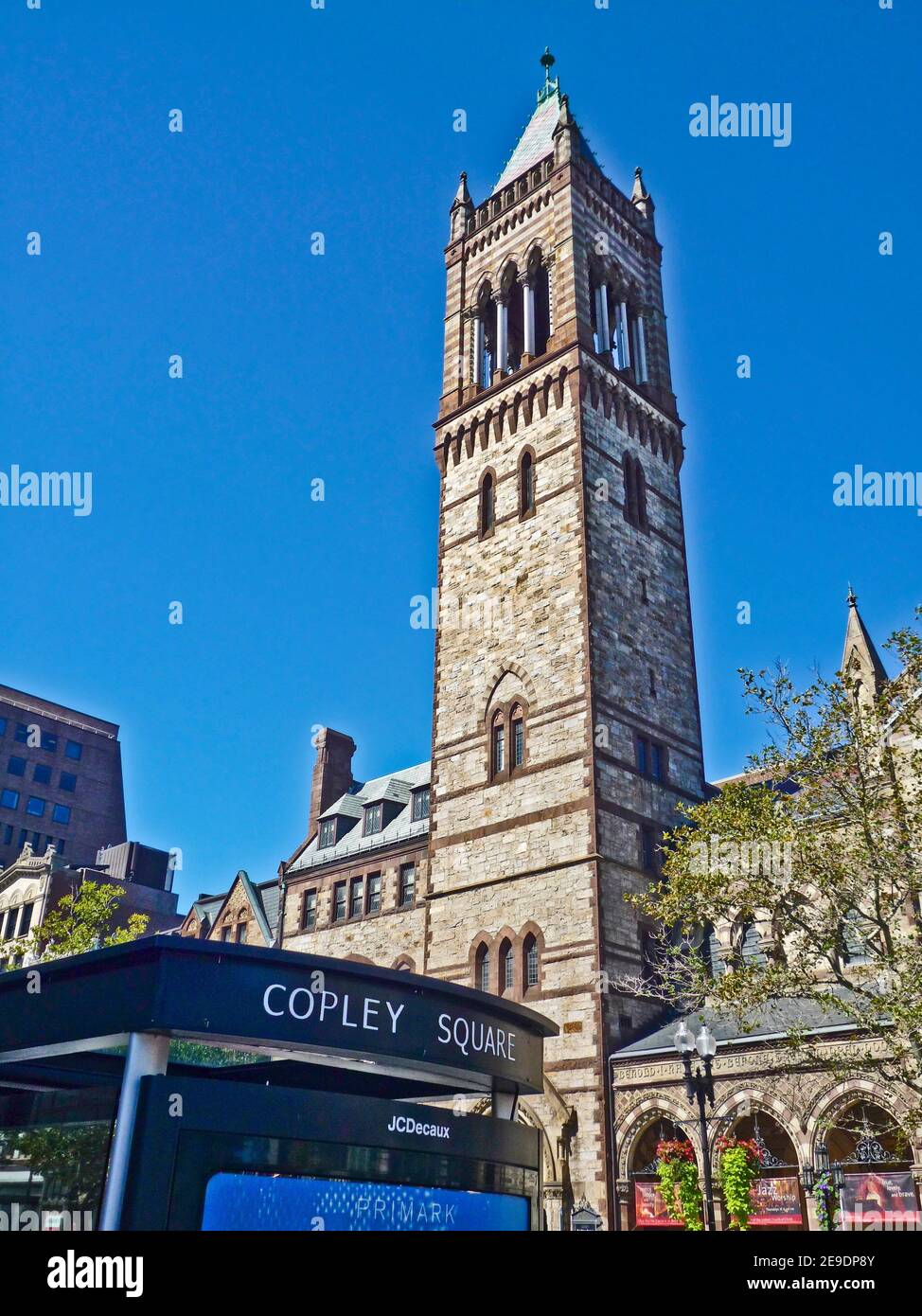 Old South Church. Boston, Massachusetts. At the corner of Dartmouth and Boylston Streets on Copley Square. The church is an example of Victorian Stock Photo