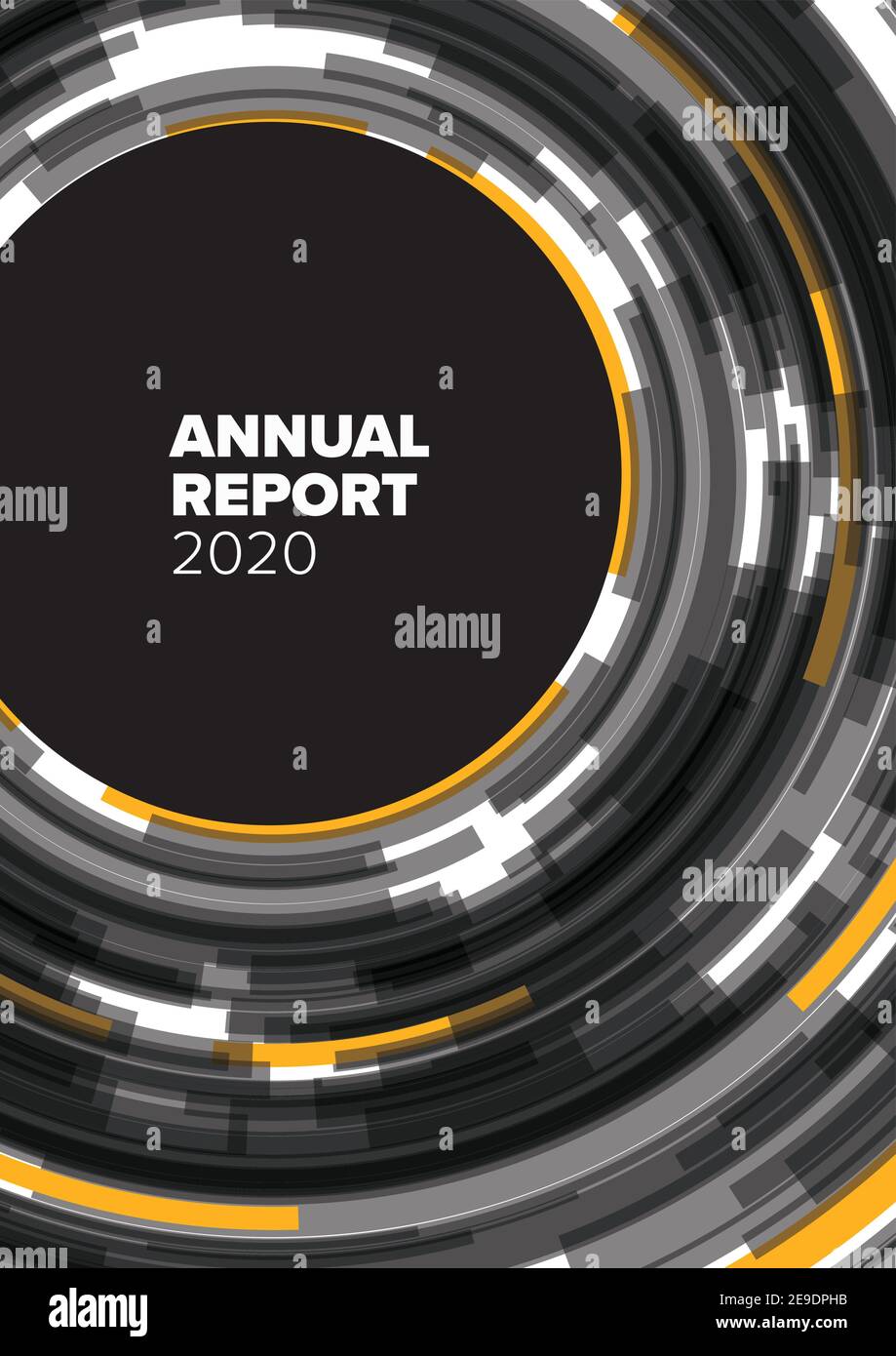 Vector abstract annual report cover template with sample text and ...