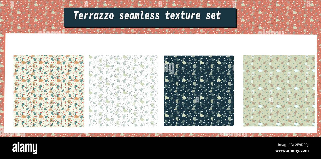 set of terrazzo texture pattern background vector Stock Vector