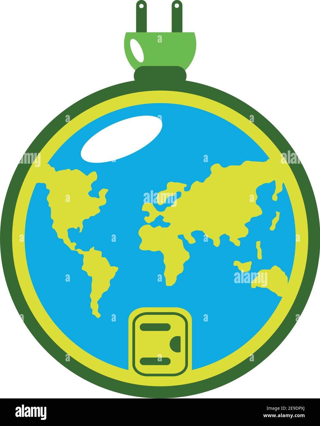 world renewable energy cable and plug ecology vector illustration Stock ...