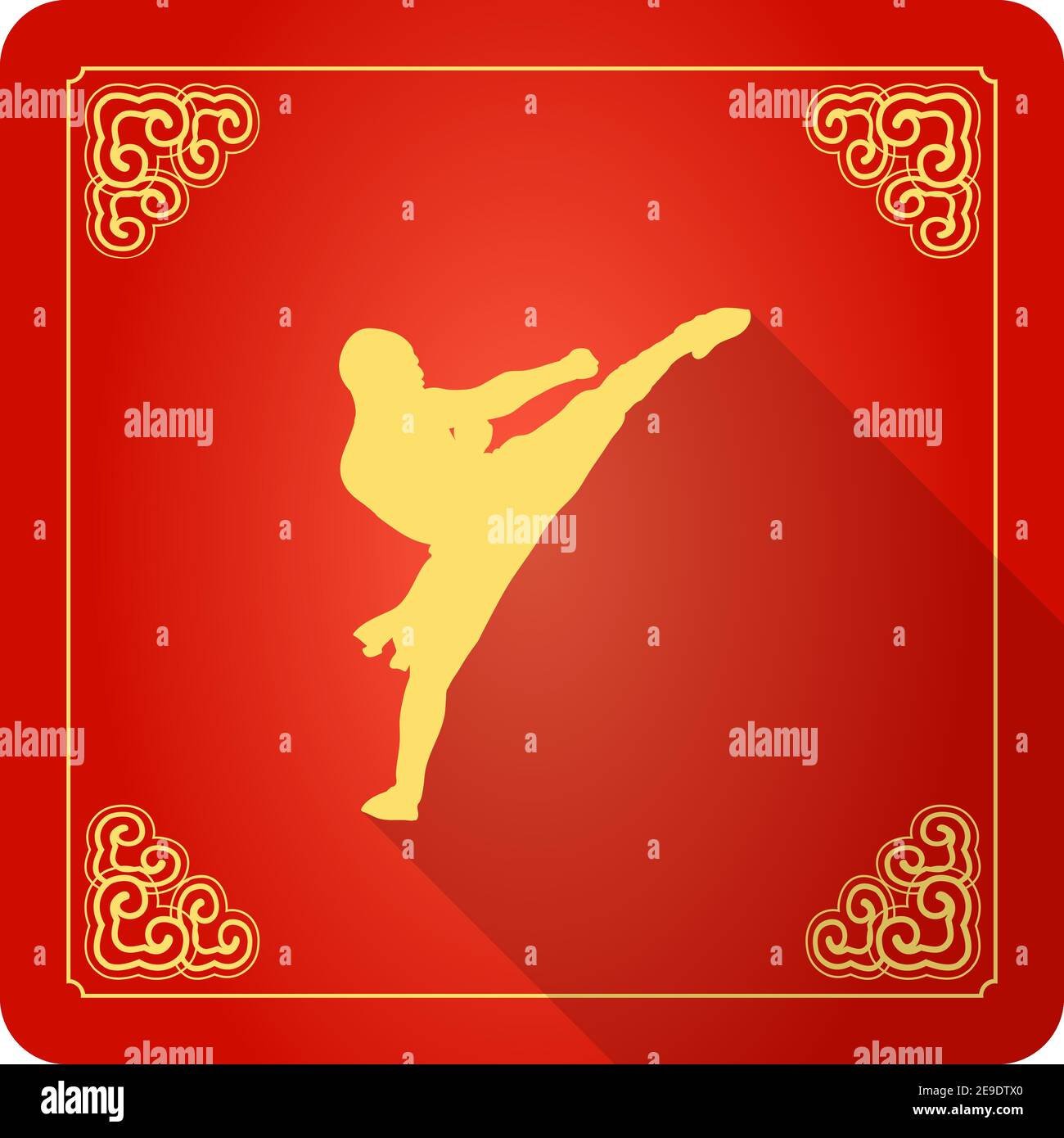 Traditional Chinese Kung Fu Master Icon, Flat Design Stock Vector Image ...