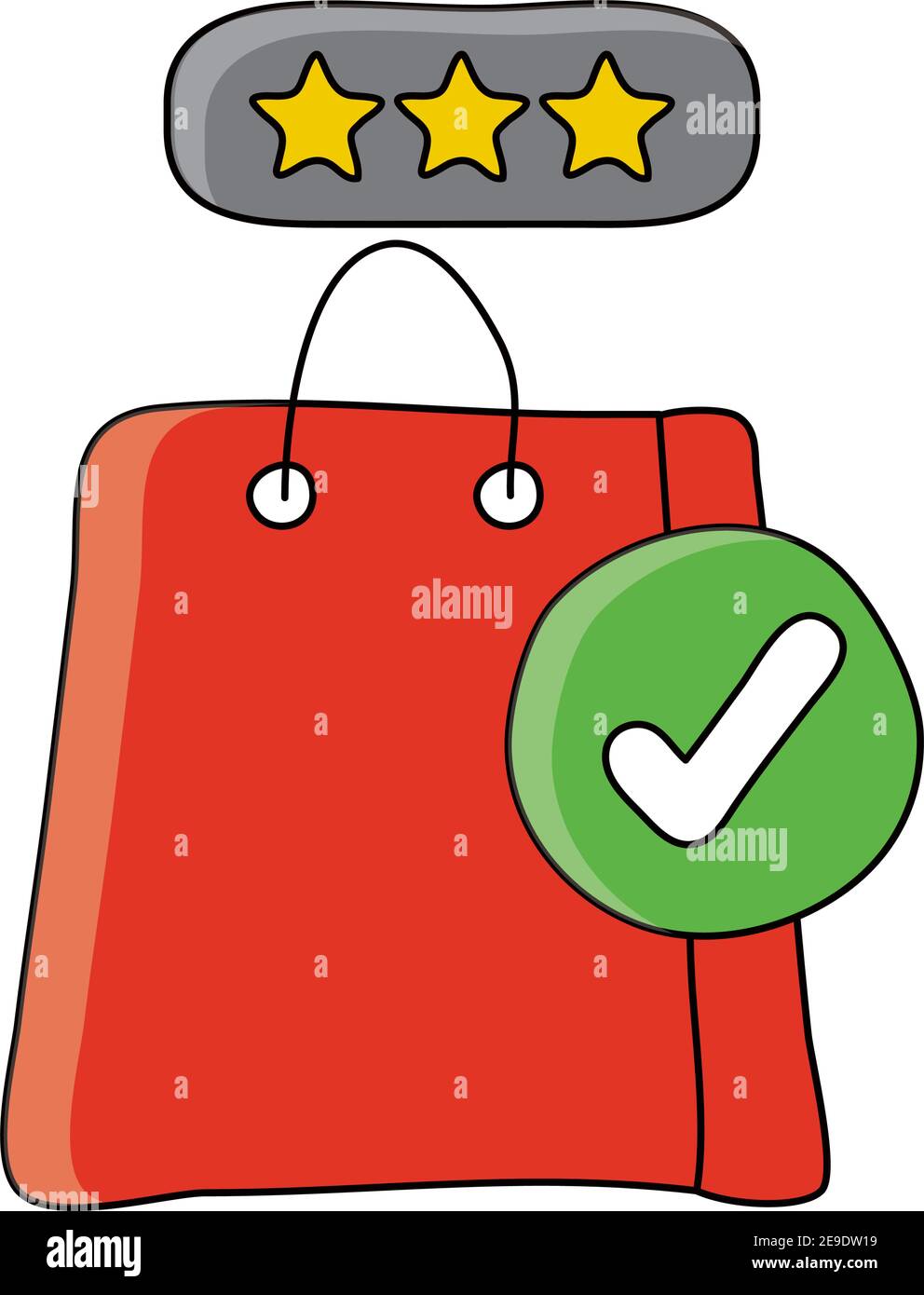 shopping bag with check symbol icon vector illustration design Stock ...