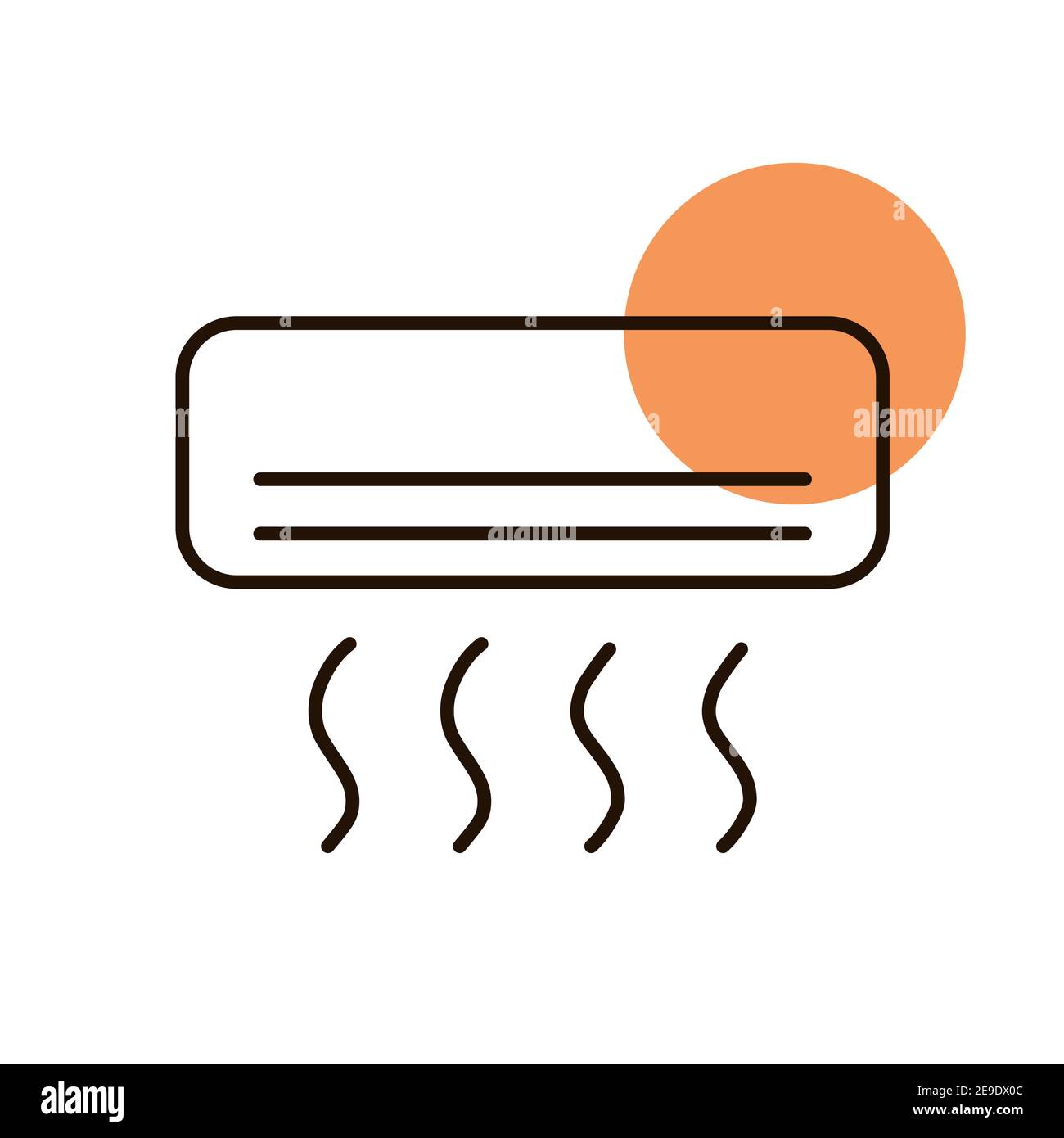 Splitsystem air conditioner flat vector icon. Graph symbol for