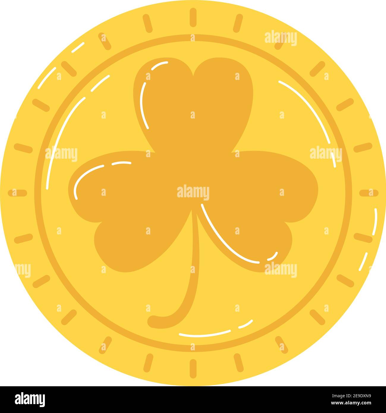 golden coins with clover saint patrick icon vector illustration design ...