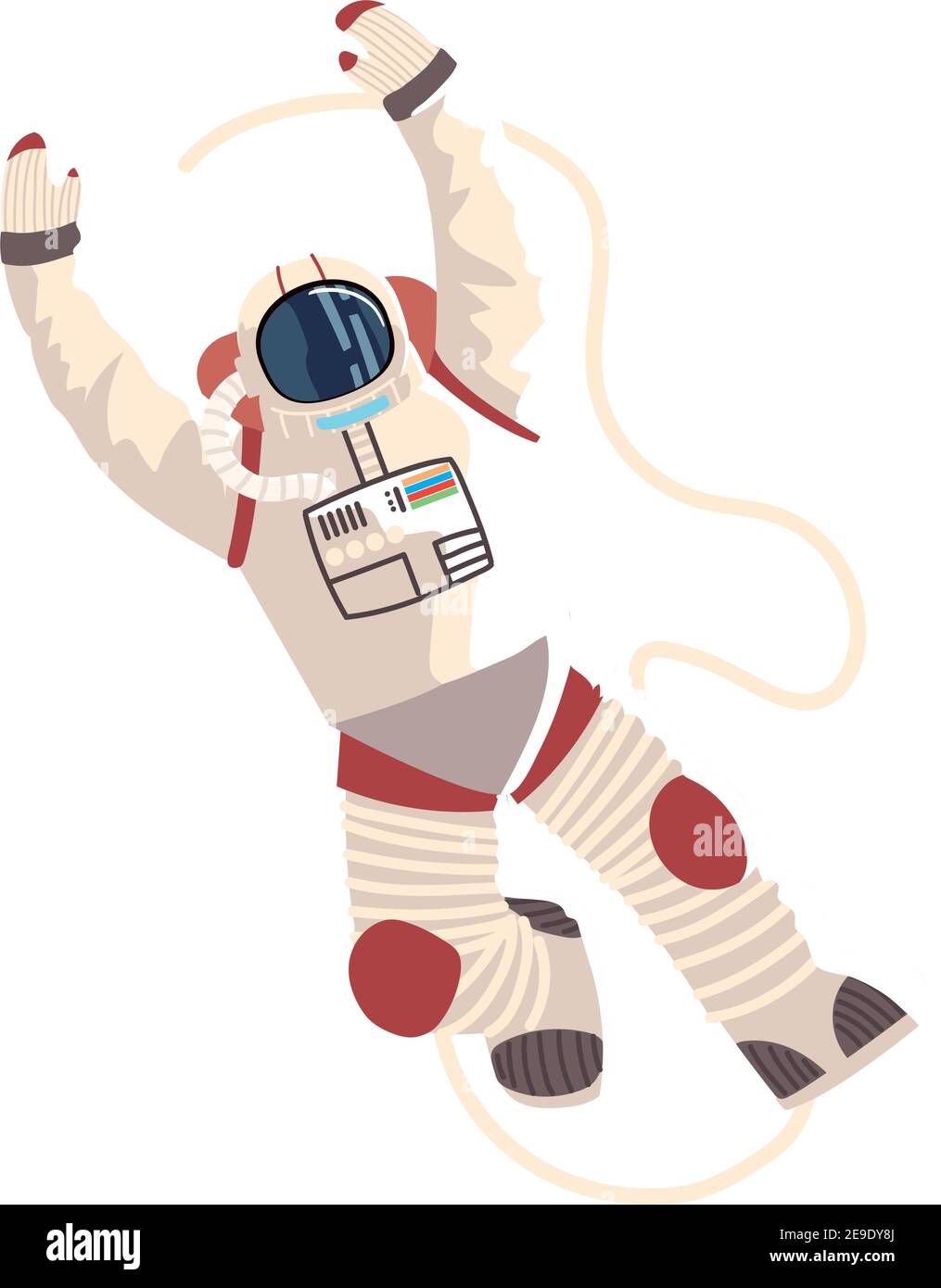 astronaut in spacesuit character space detailed vector icon ...