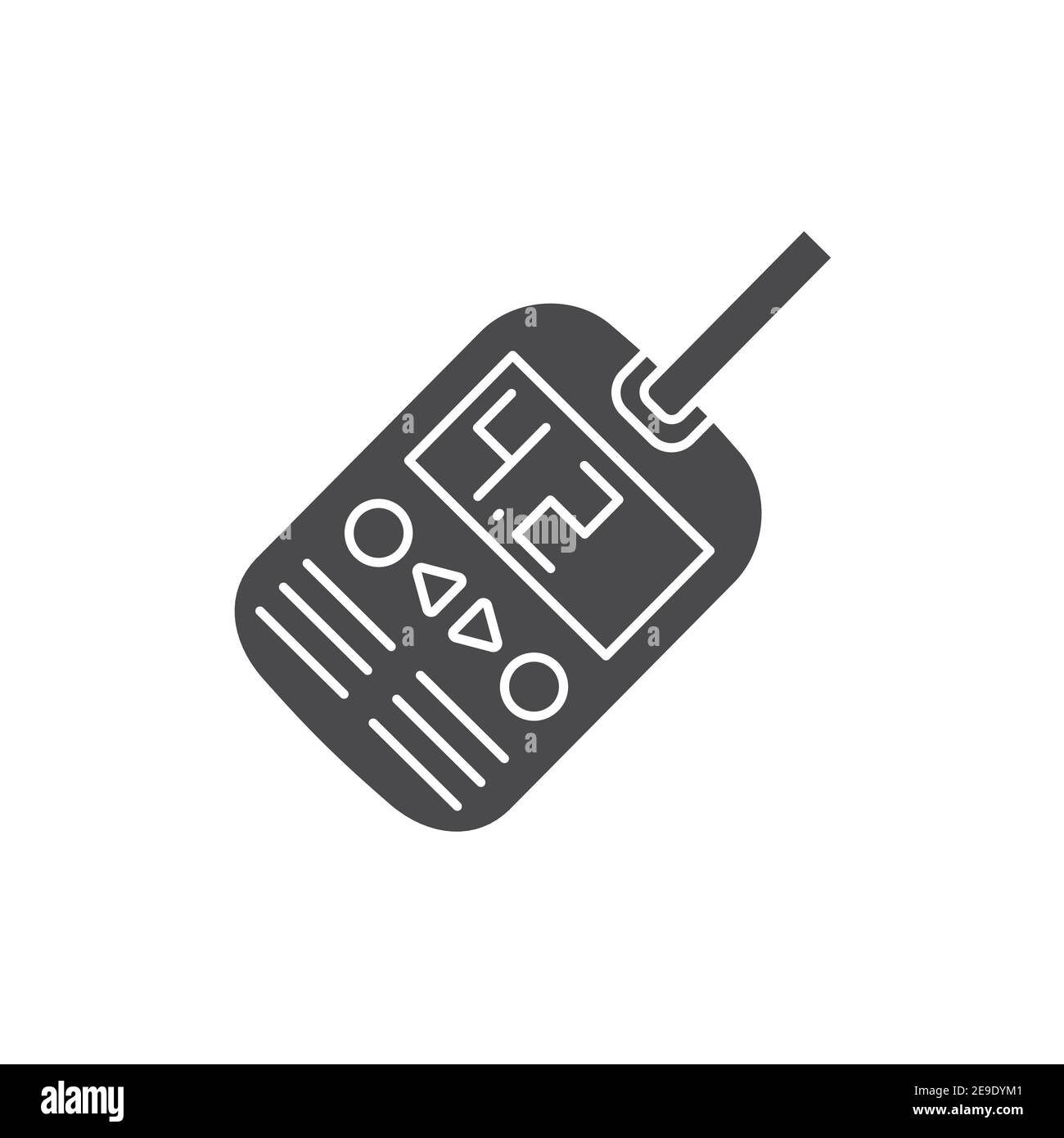 Blood glucose levels test black glyph icon. Diabetes check machine. Medical and scientific concept. Pictogram for web, mobile app, promo. UI UX design Stock Vector