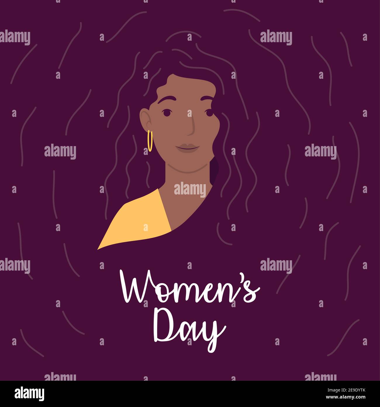 happy womens day lettering card with afro woman character vector ...