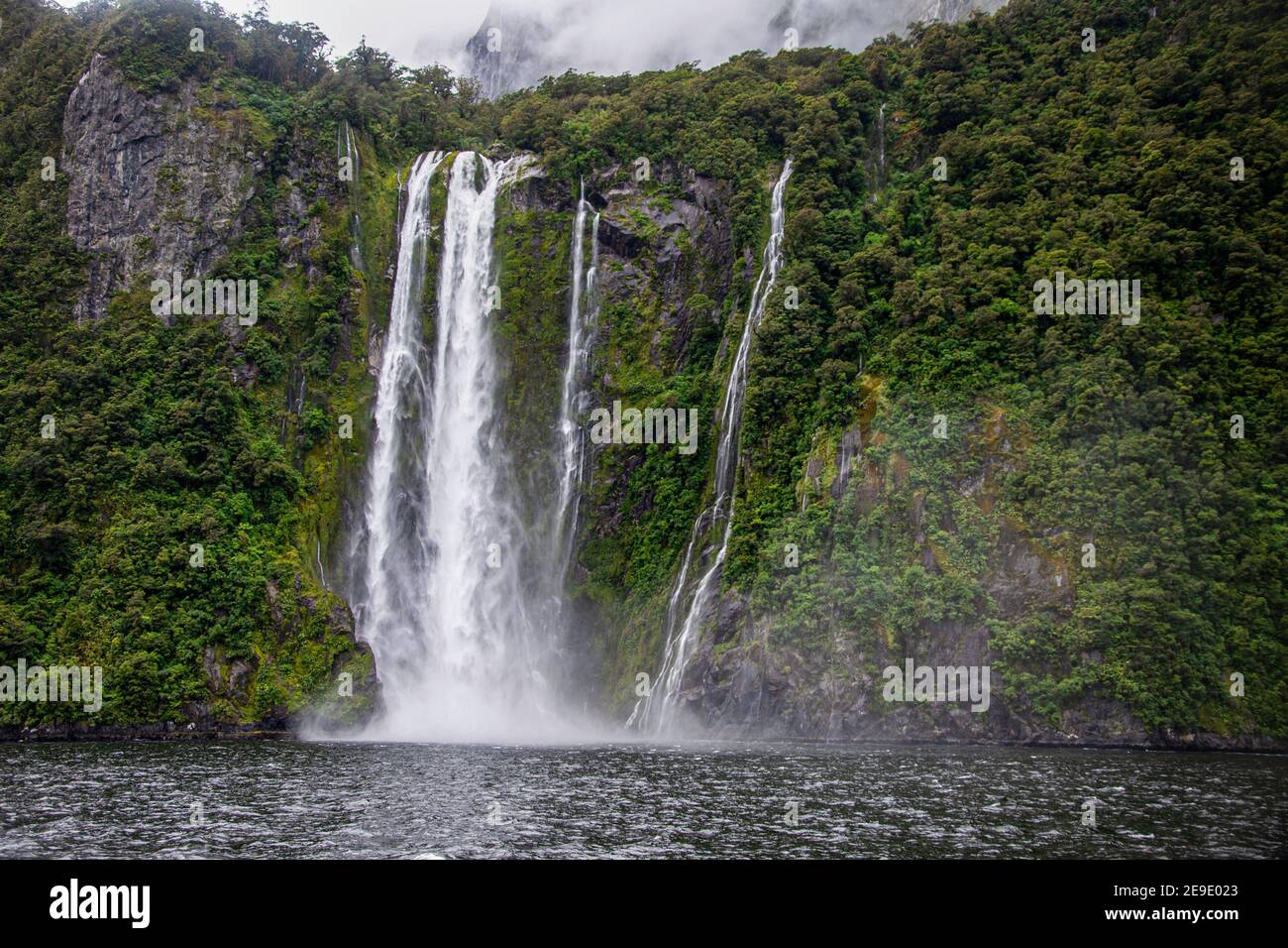 Stirling Falls, Milford sound, South Island, New Zealand Stock Photo