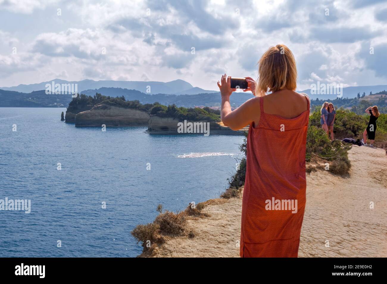 tourists on the island of Corfu Greece. Stock Photo
