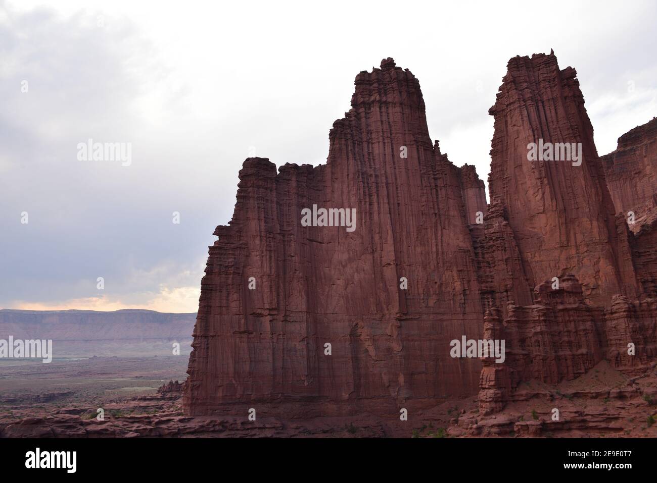 Amazing rock formations on Fisher Towers hiking trail near Moab Utah Stock Photo