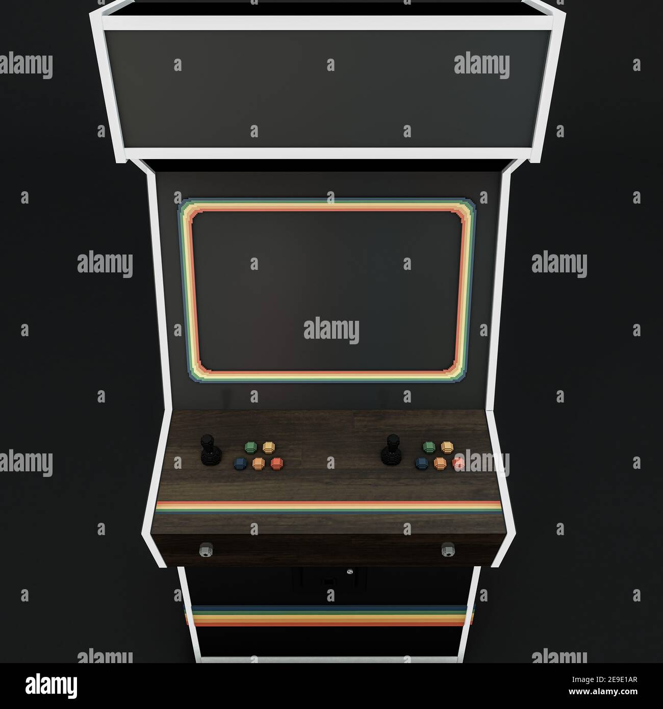 retro game arcade cabinet isolated on black background 3d illustration ...