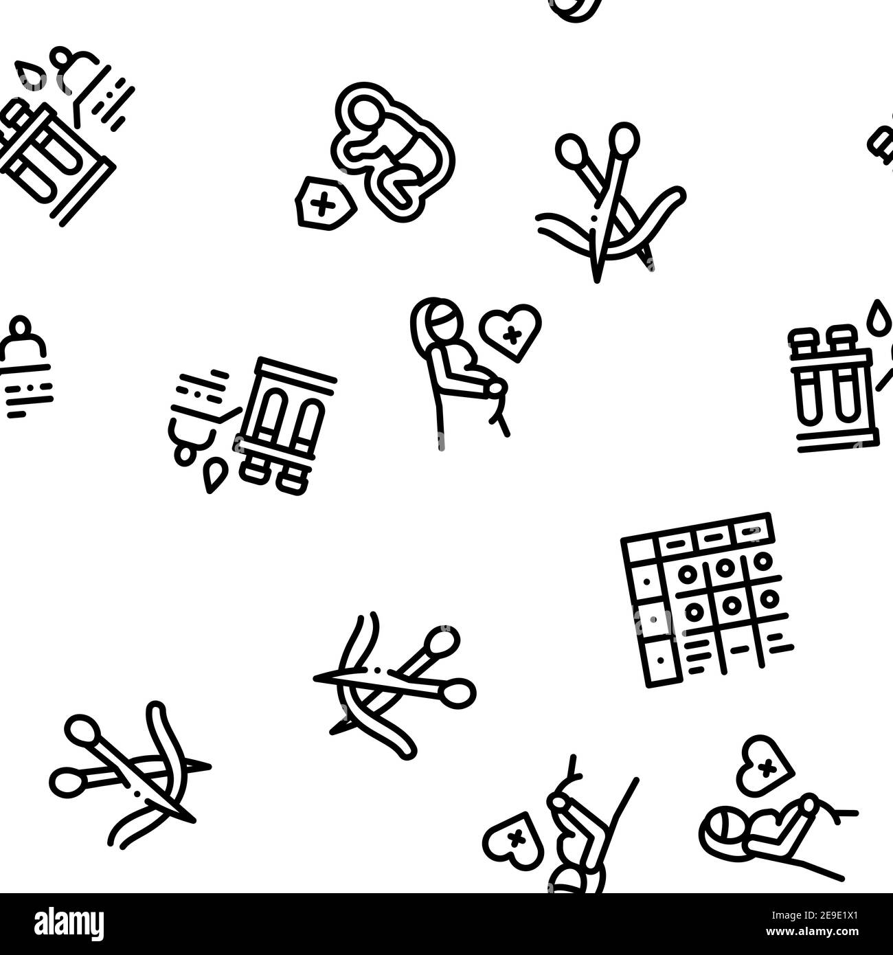 Maternity Hospital Seamless Pattern Vector Stock Vector