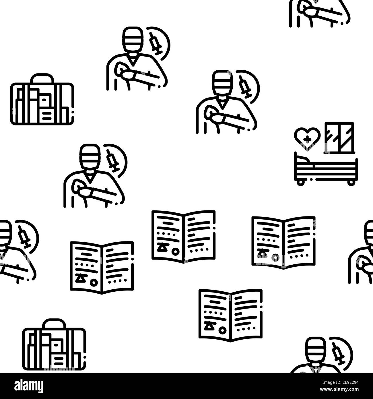 Maternity Hospital Seamless Pattern Vector Stock Vector