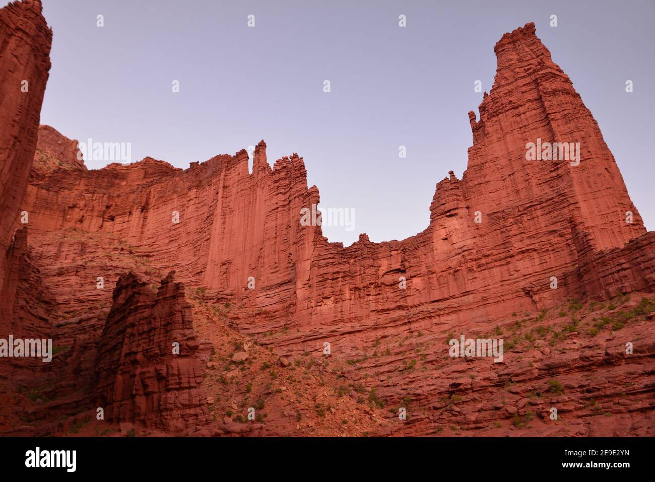 Amazing rock formations on Fisher Towers hiking trail near Moab Utah Stock Photo