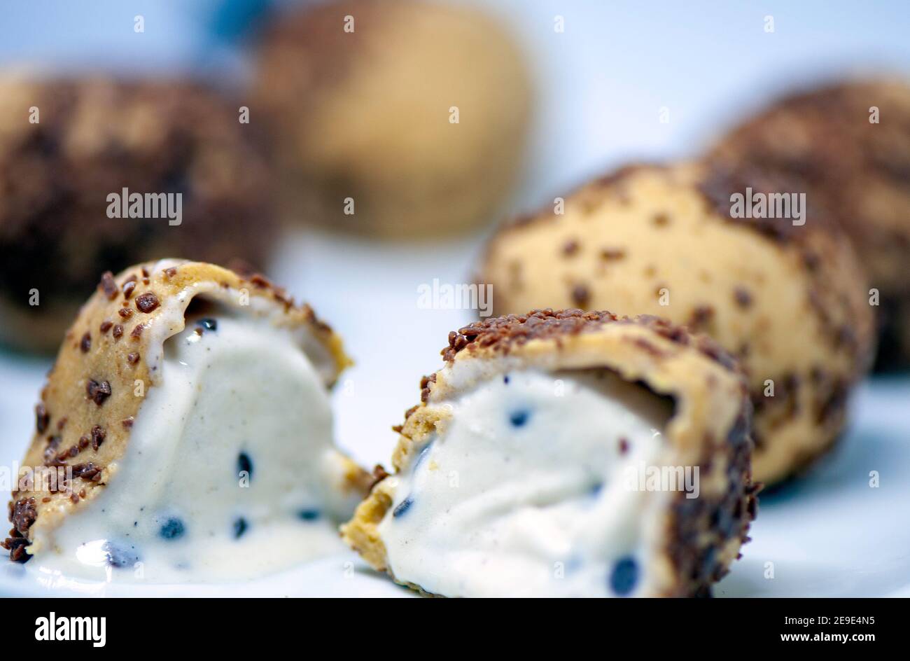Little Moon frozen cookie dough mochi deserts Stock Photo