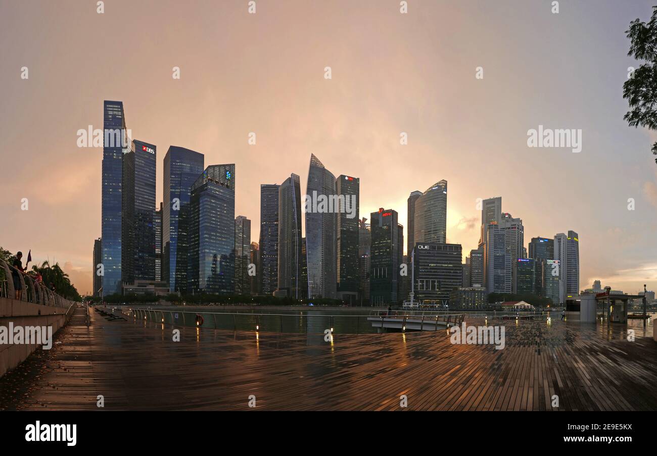 Financial district Commercial Banking district business office towers Singapore Stock Photo