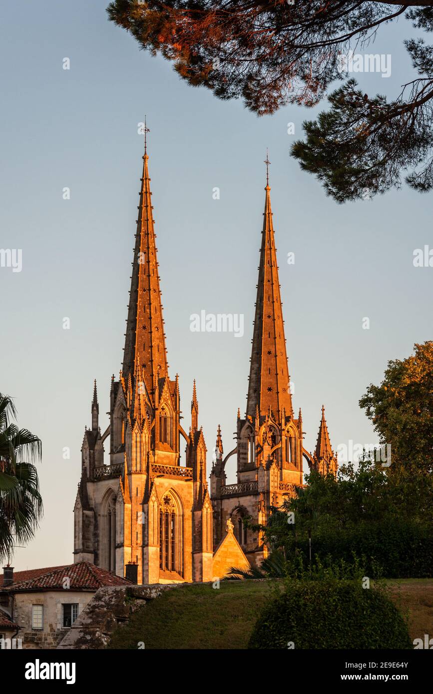 Bayonne Cathedral at sunset, France Stock Photo