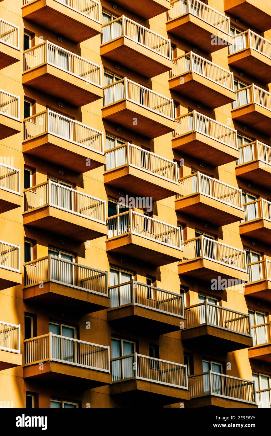 Vertical shot of contemporary beautiful high rise buildings with ...