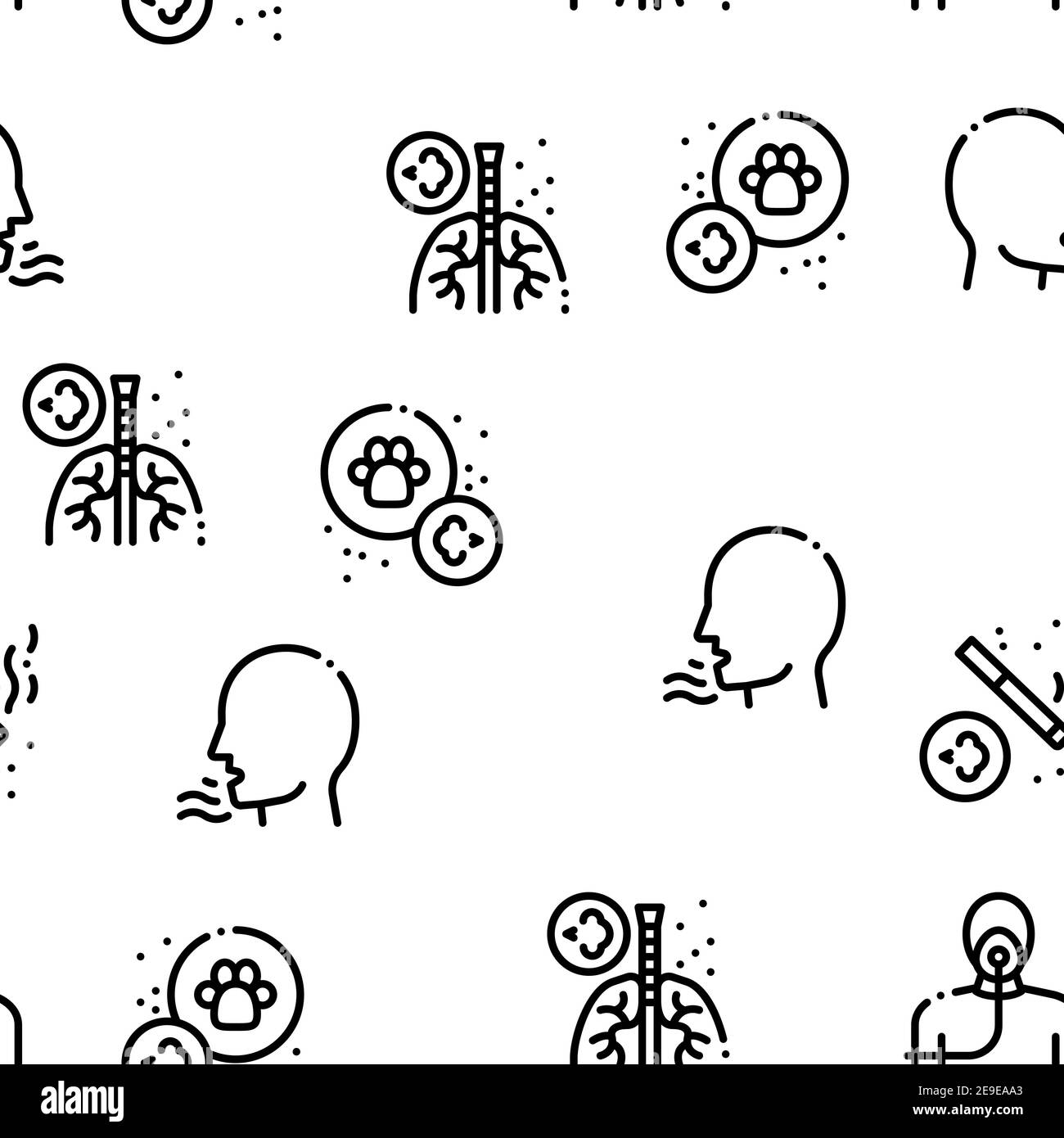 Asthma Sick Allergen Seamless Pattern Vector Stock Vector
