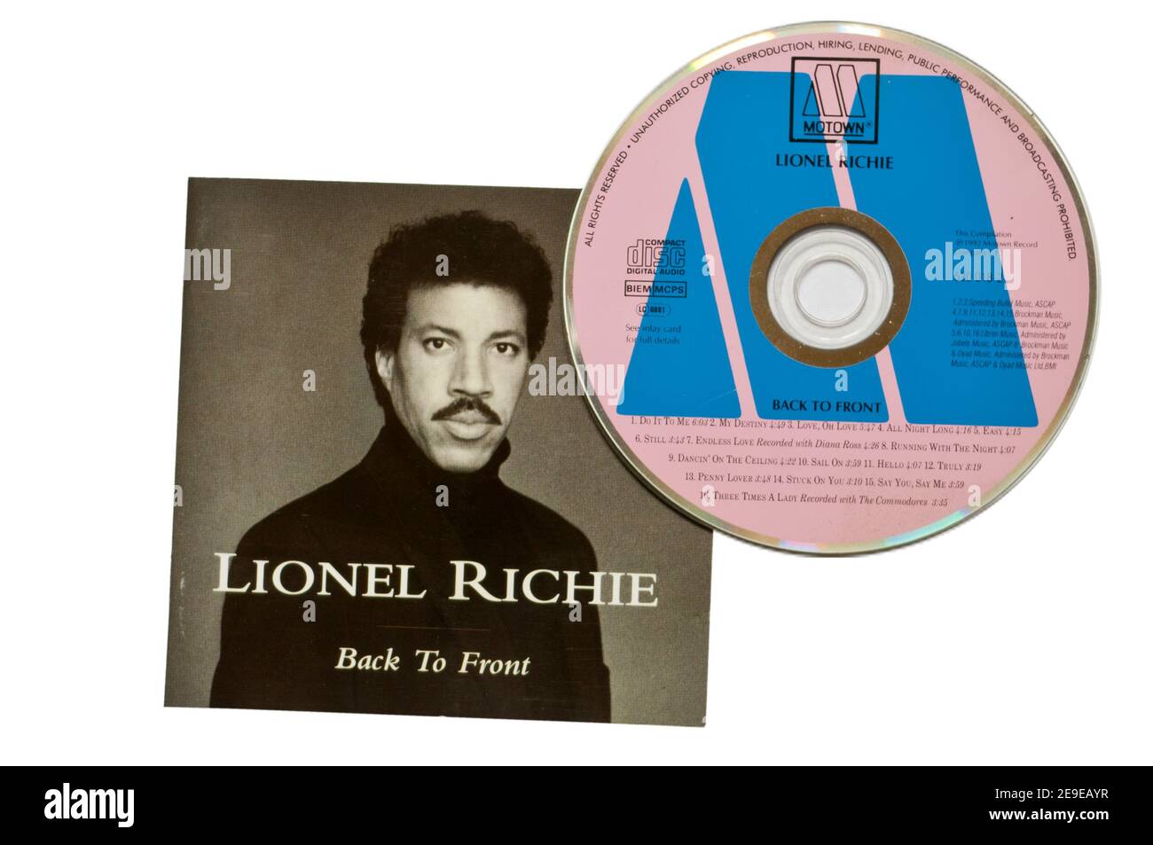 Lionel Richie Back To Front Music CD Compact Disc Stock Photo