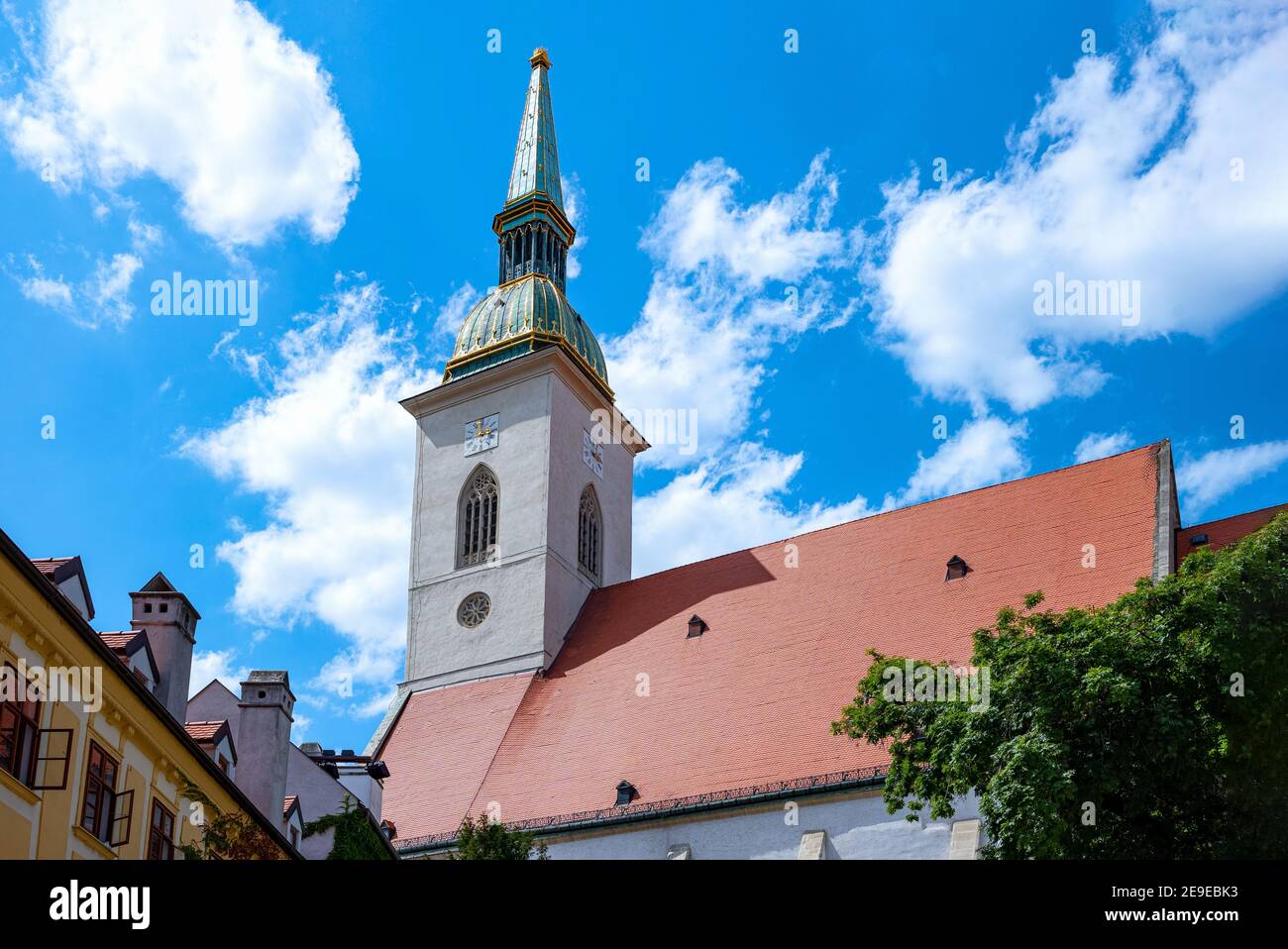 Bratislava, Slovakia, side view of the St. Martin cathedral with the