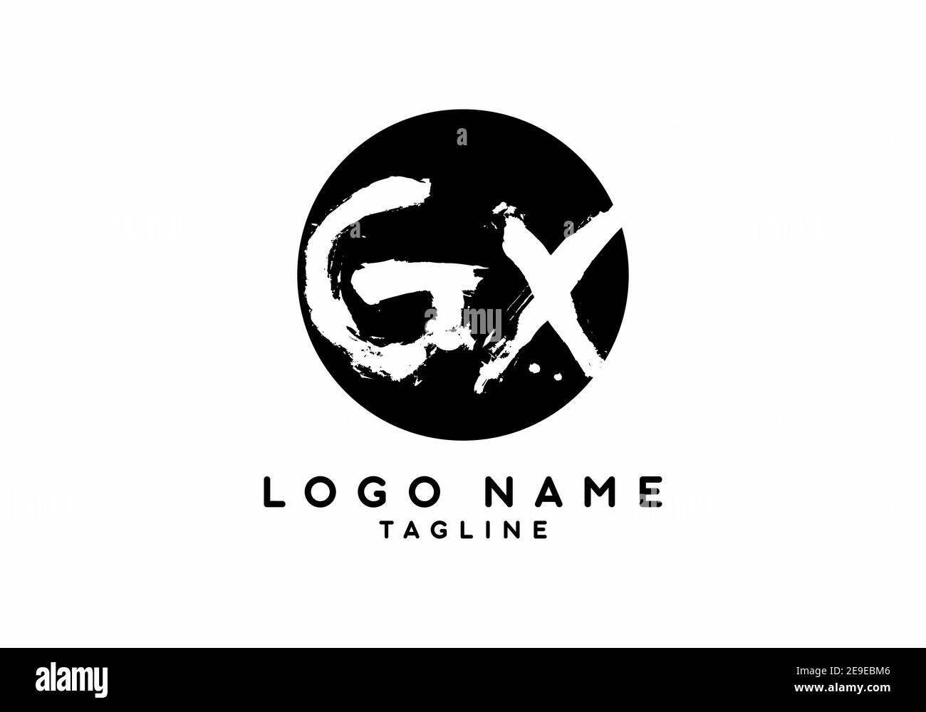 White black GX initial letter in circle logo design Stock Vector Image ...