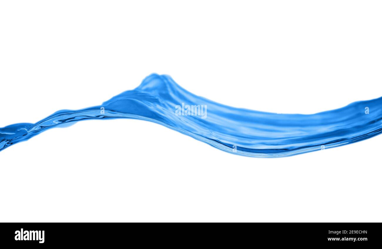 Blue water surface isolated on white background. Stock Photo