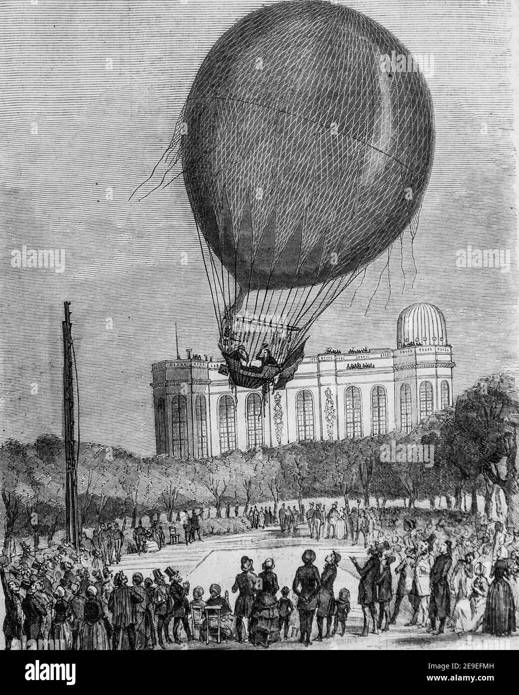 ascension de M.M. bixio et barral le 29 juin 18520, tableau de paris par edmond texier,editeur paulin et le chavalier 1853 Stock Photo