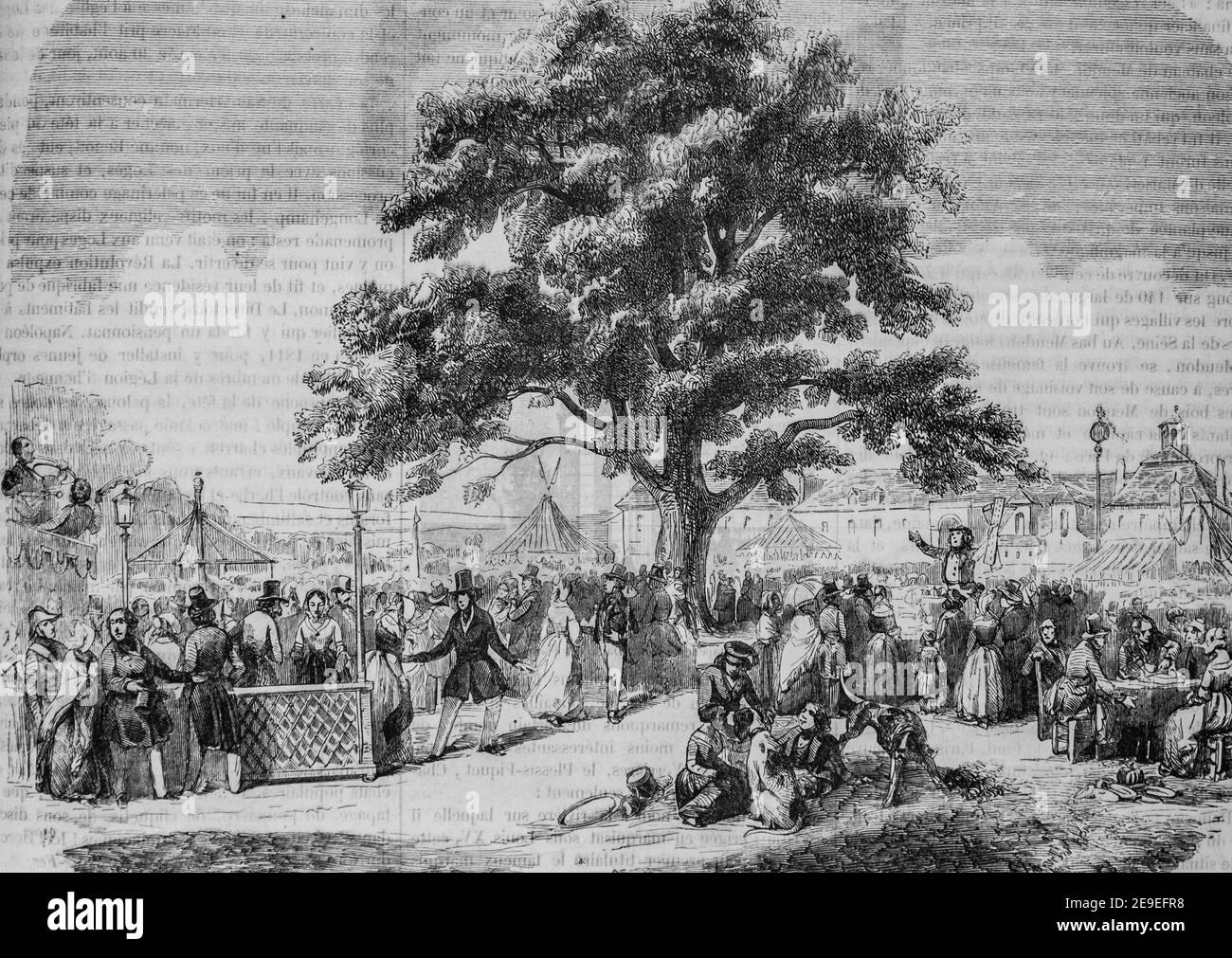 fete des loges, tableau de paris par edmond texier,editeur paulin et le chavalier 1853 Stock Photo