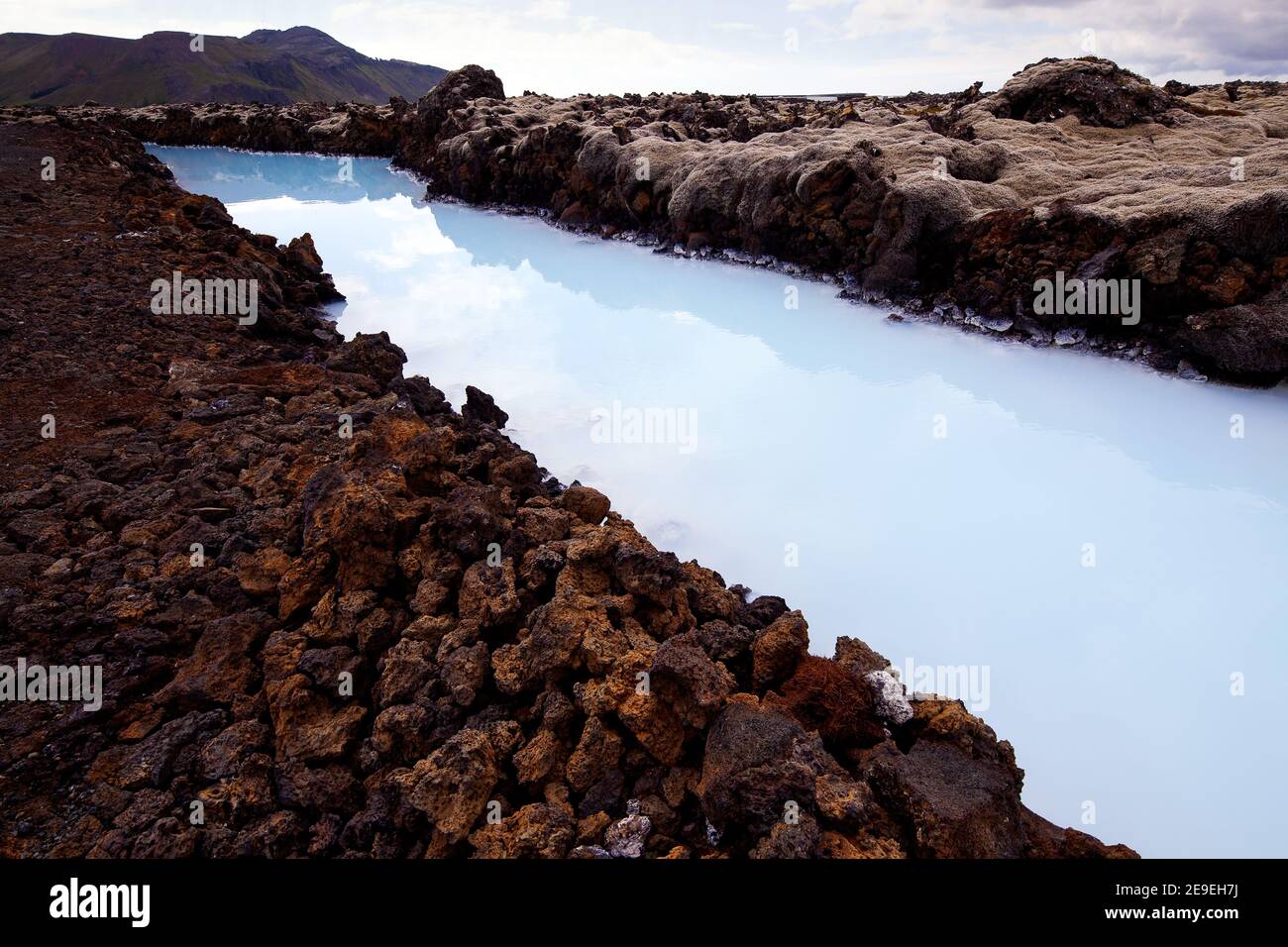 Blue Lagoon (Icelandic: 'Bláa lónið') geothermal spa is one of the most visited attractions in Iceland. Stock Photo