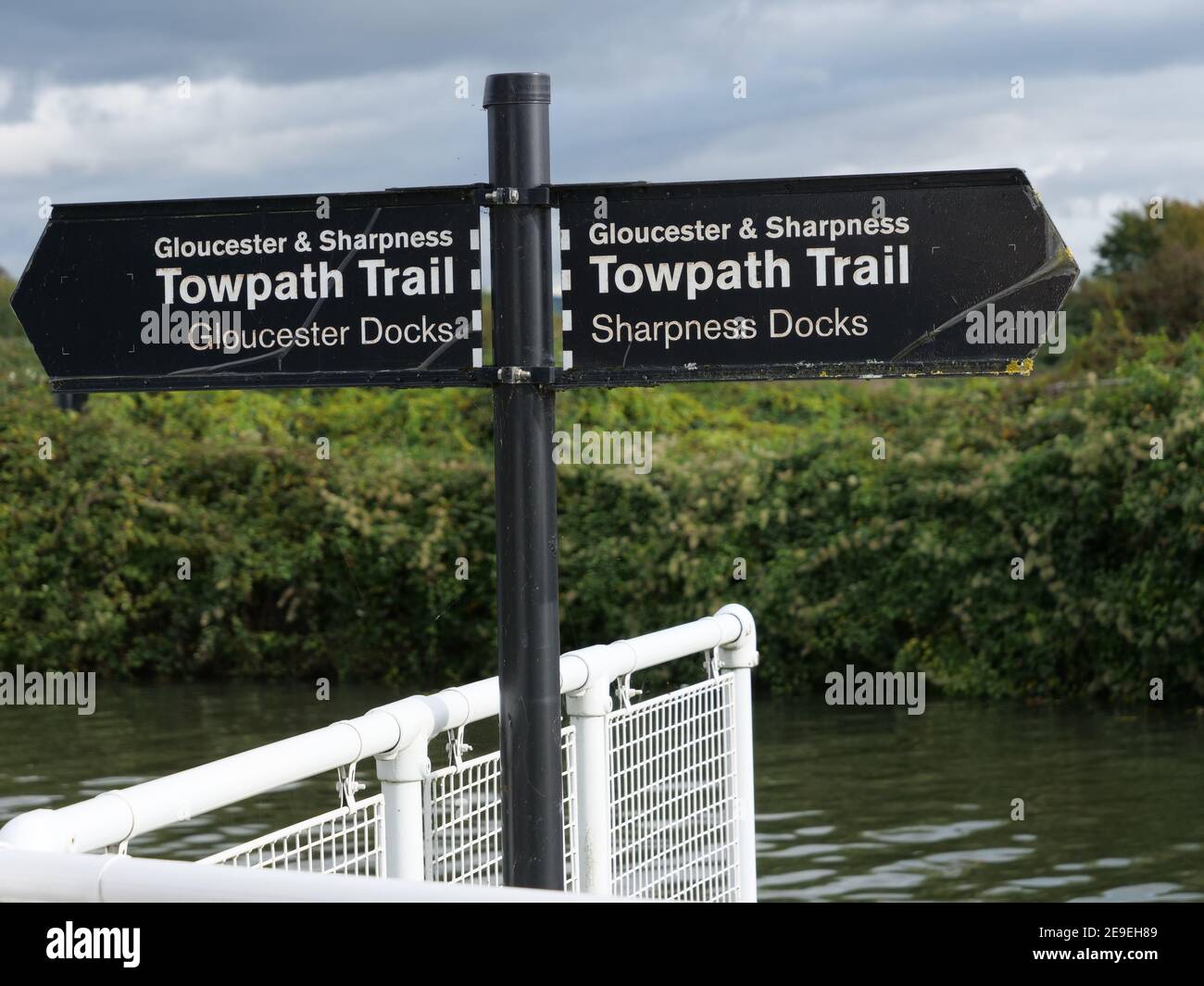 Gloucester & Sharpness tow path sign Stock Photo