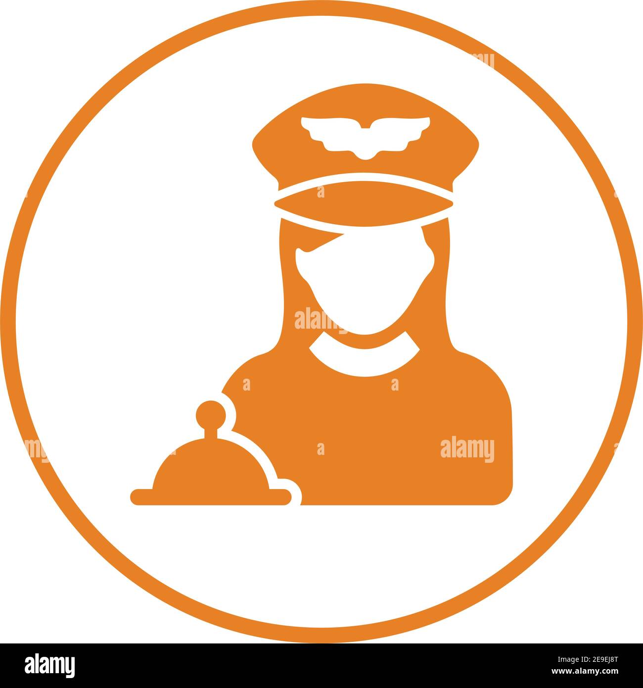 Steward, service waitress icon - Perfect use for print media, web, stock images, commercial use or any kind of design project. Stock Vector