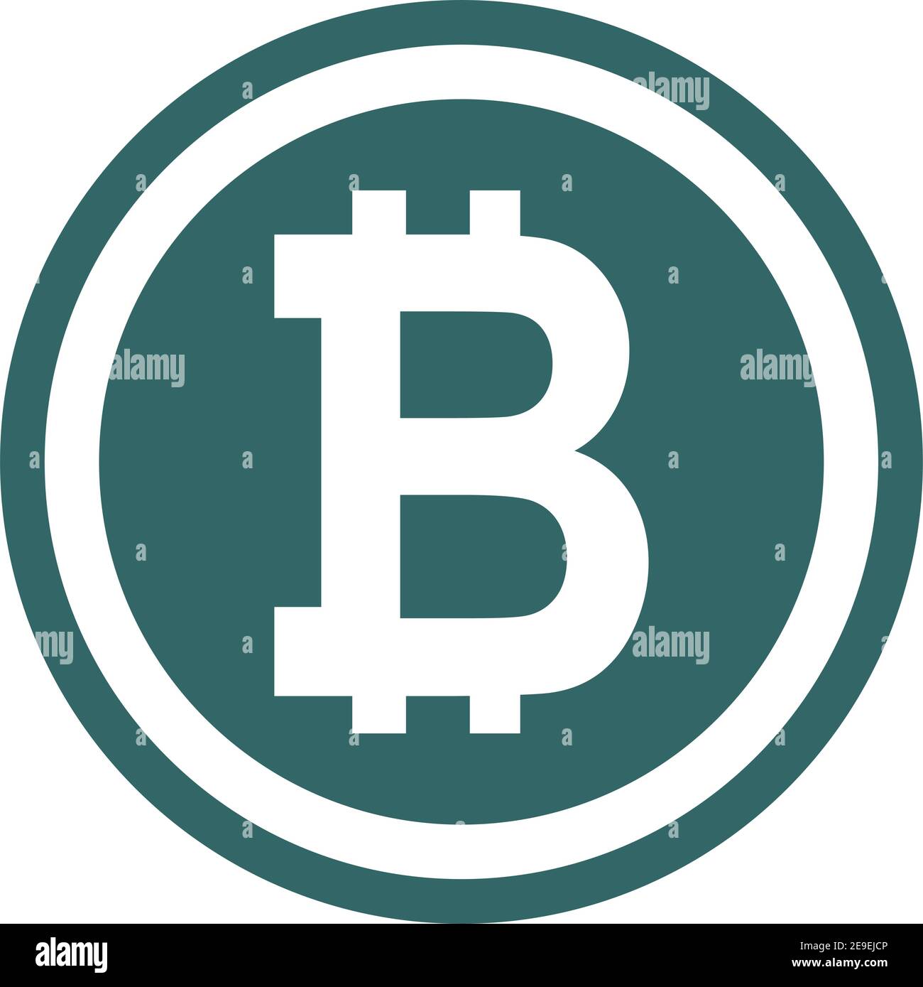 Bitcoin vector icon, symbol in flat digital design. App internet web . Stock Vector