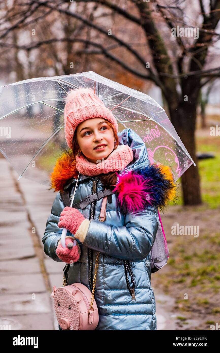 jacket with a transparent umbrella 
