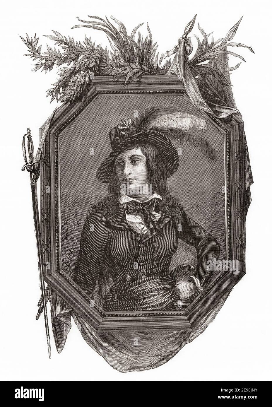 Anne-Josèphe Théroigne de Méricourt, born Anne-Josèphe Terwagne, 1762 –1817.  Belgian singer, orator and organizer in the French Revolution. Stock Photo