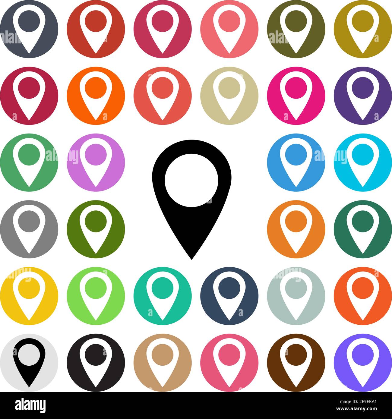 Vector modern GPS location Map pointer icon flat design icon set in ...