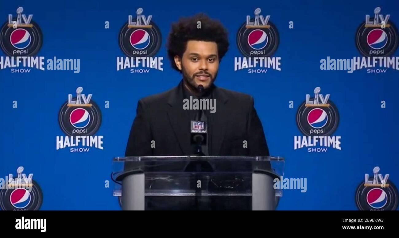 The Weeknd, aka Abel Makkonen Tesfaye, speaks during the virtual press