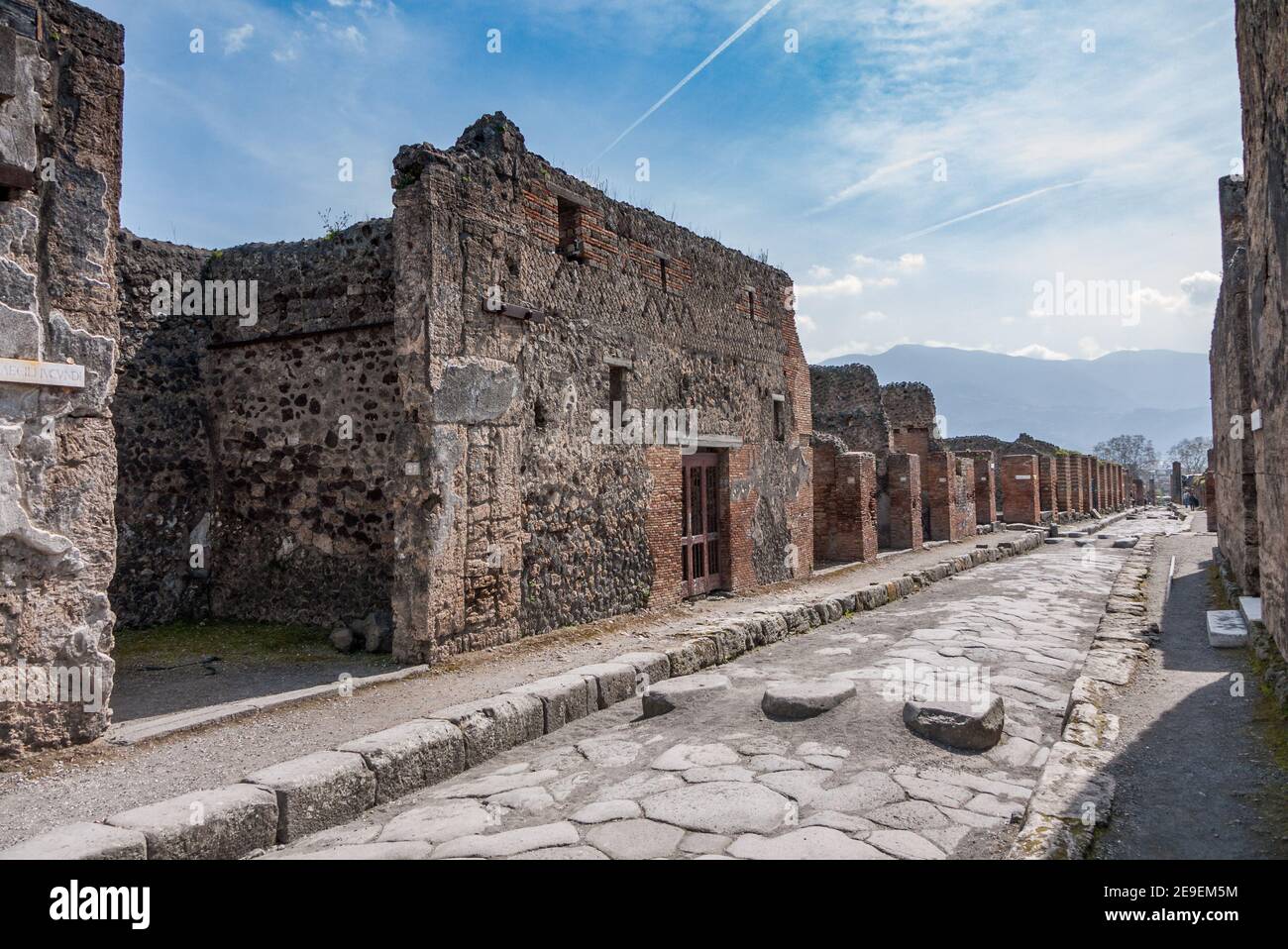 Pompeii, an ancient city near Naples, Italy, buried under volcanic ash in  the eruption of Mount Vesuvius in AD79., largely preserved under the ash Stock Photo