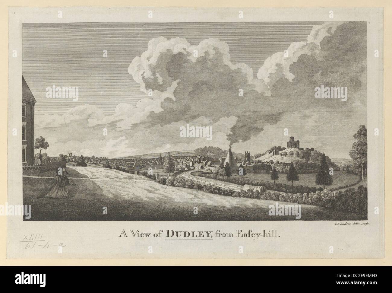 A View of DUDLEY, from Easey hill.  Author  Sanders, Thomas 43.61.4.a. Place of publication: [Worcester] Publisher: [unknown publisher]., Date of publication: [1779 c.]  Item type: 1 print Medium: etching Dimensions: sheet 21.7 x 32.6 cm [trimmed within platemark].  Former owner: George III, King of Great Britain, 1738-1820 Stock Photo