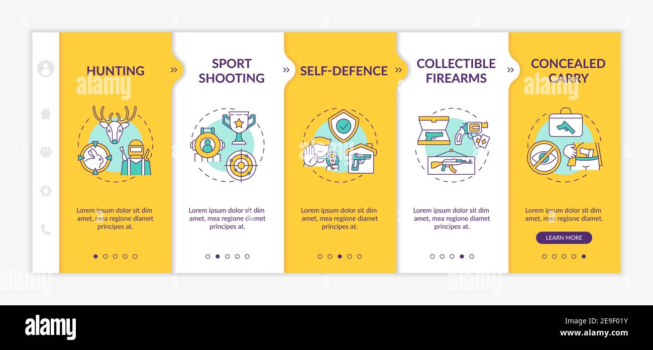 Sport shooting onboarding vector template Stock Vector