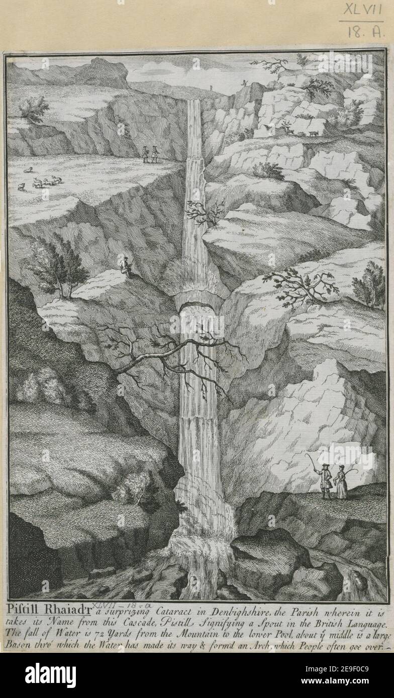 Pistill Rhaiadr.  Visual Material information:  Title: Pistill Rhaiadr. ; 47.18.a. Place of publication: [London ?] Publisher: [unknown publisher]., Date of publication: [1720-1750 c.]  Item type: 1 print Medium: etching Dimensions: sheet 29.9 x 19.8 cm [trimmed within sheet]  Former owner: George III, King of Great Britain, 1738-1820 Stock Photo