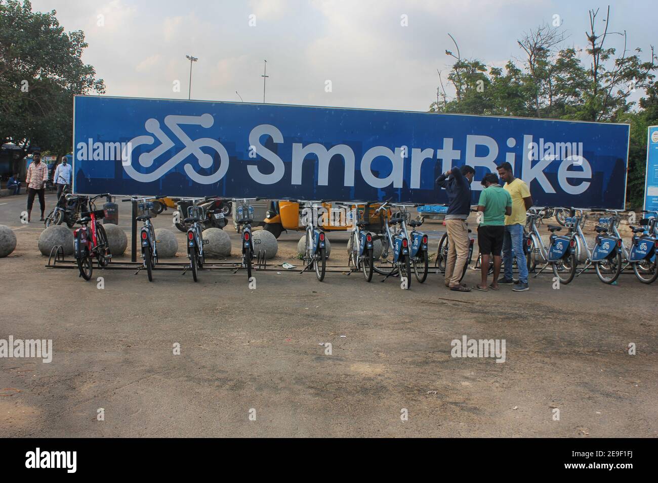 new smart bicycle service stand in chennai,Marina Beach, Chennai, Tamil